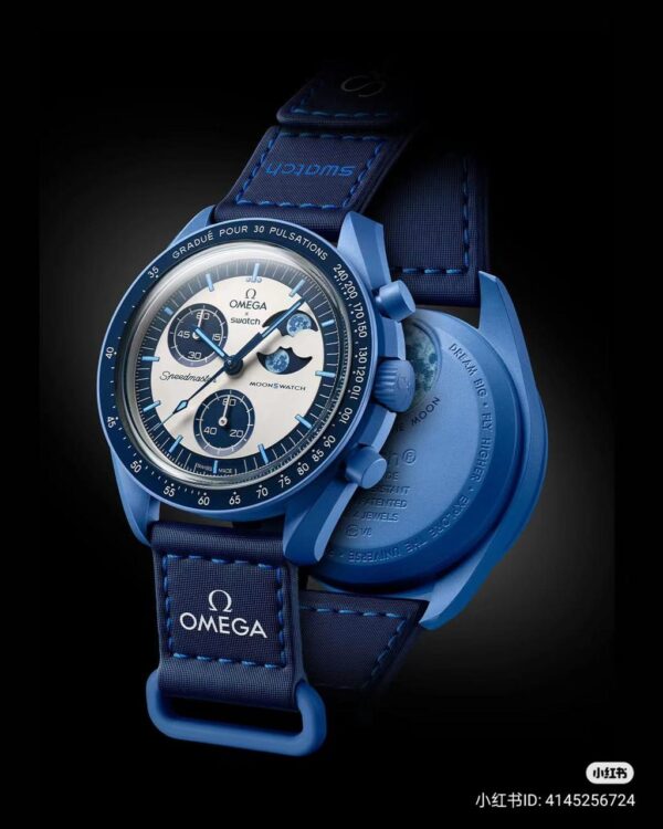 OMEGA MoonSwatch SpeedMaster MISSION TO THE SUPER BLUE MOONPHASE Limited PAPERS