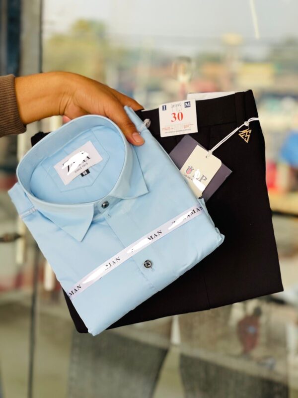 Sky Blue Shirt with Black Trouser (Combo)