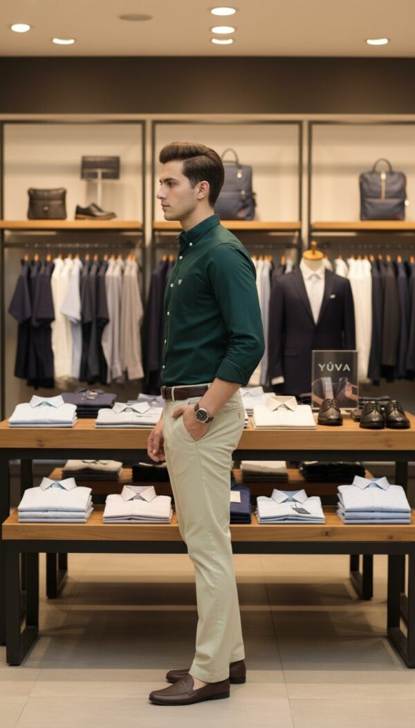Oxford Cotton Lycra Shirt With Trouser (Combo) - Image 2
