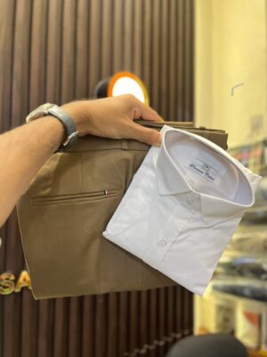 White Shirt And Khaki Trouser (Combo)