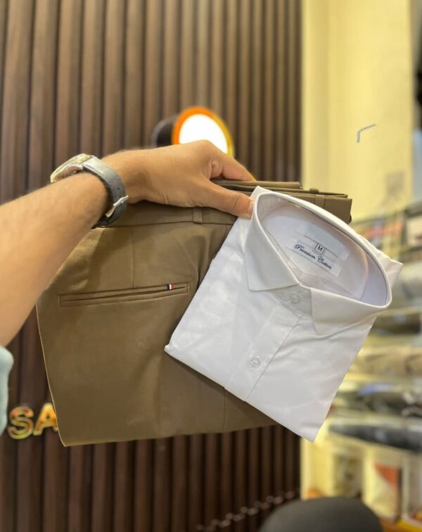White Shirt And Khaki Trouser (Combo)