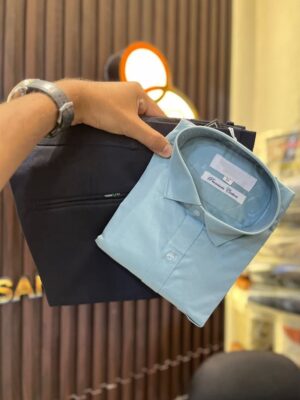 Sky Blue Shirt And black Trouser (Combo)