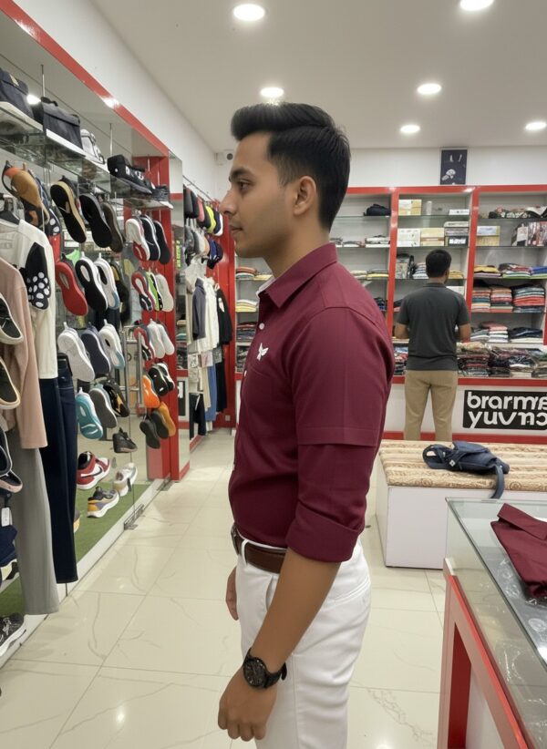 Oxford Cotton Lycra Shirt With Trouser (Combo) - Image 2