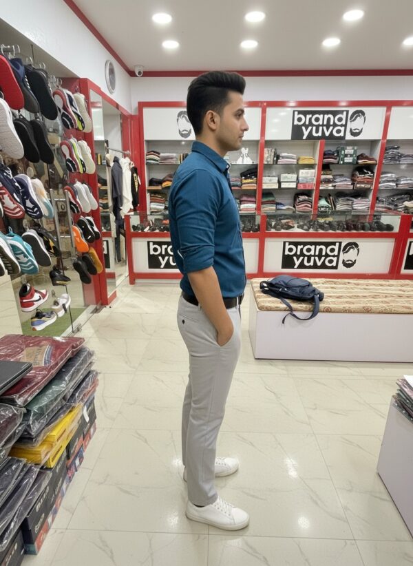 Oxford Cotton Lycra Shirt With Trouser (Combo) - Image 3