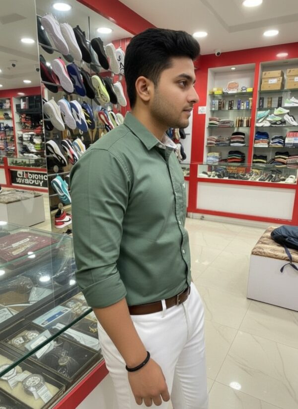 Oxford Cotton Lycra Shirt With Trouser (Combo) - Image 2