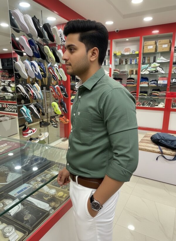 Oxford Cotton Lycra Shirt With Trouser (Combo) - Image 3