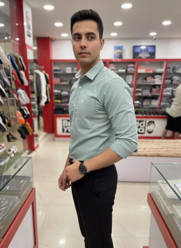 Oxford Cotton Lycra Shirt With Trouser (Combo) - Image 2