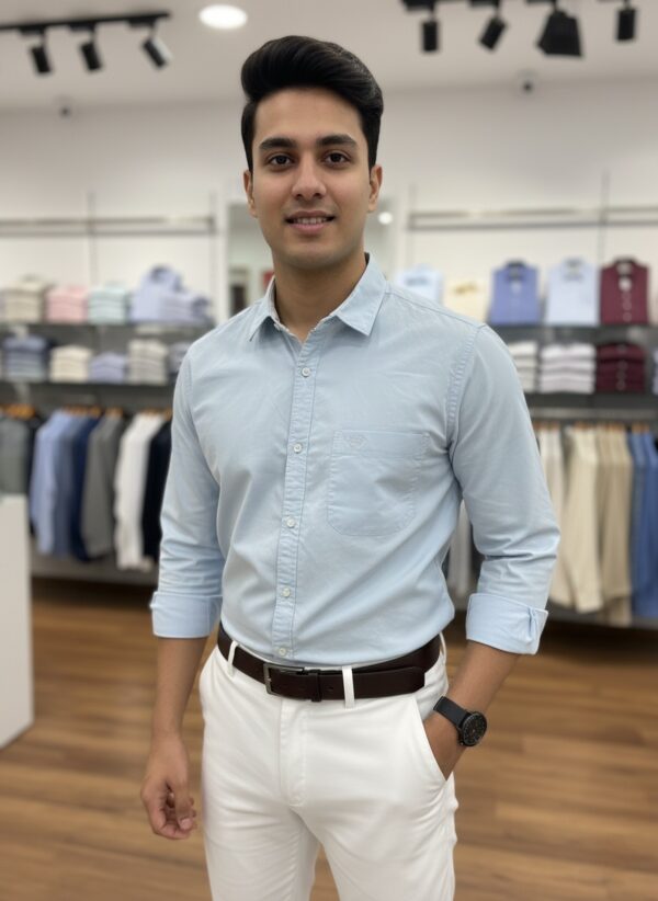 Oxford Cotton Lycra Shirt With Trouser (Combo)