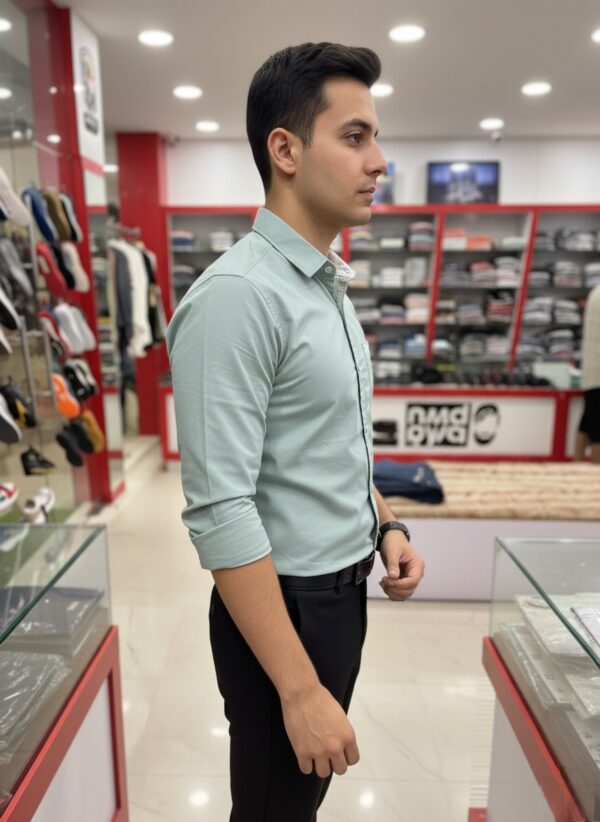 Oxford Cotton Lycra Shirt With Trouser (Combo) - Image 3