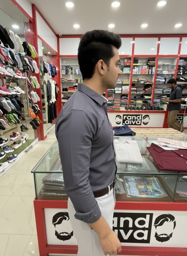 Oxford Cotton Lycra Shirt With Trouser (Combo) - Image 3