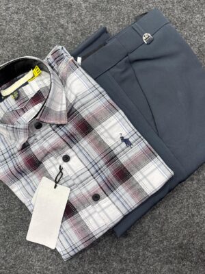 Premium Cotton Check Shirt Trouser (Combo)