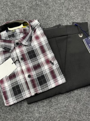 Premium Cotton Check Shirt Trouser (Combo)