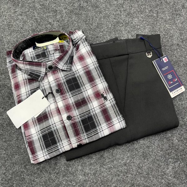 Premium Cotton Check Shirt Trouser (Combo)