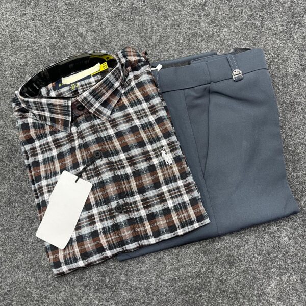 Premium Cotton Check Shirt Trouser (Combo)