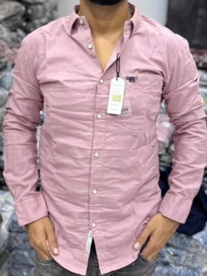Premium Slub linen Shirt (Pink)