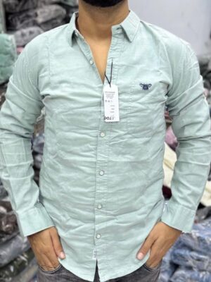 Premium Slub linen Shirt (SeaformGreen)