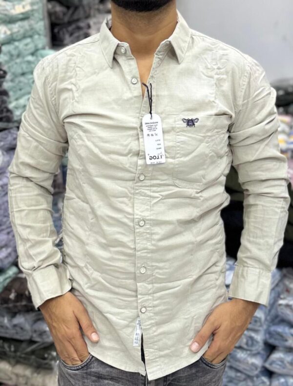Premium Slub linen Shirt (Light tan)