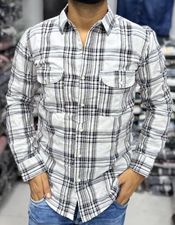 Premium Slub Linen Check Shirt