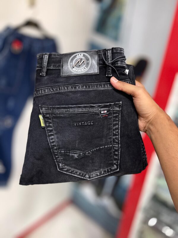Men's Slim Fit Black washed Denim jeans - Image 5