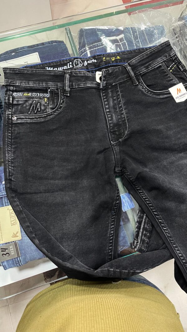 Men's Slim Fit Black washed Denim jeans - Image 4