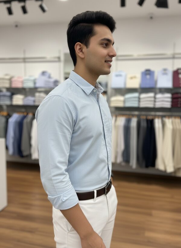 Oxford Cotton Lycra Shirt With Trouser (Combo) - Image 2