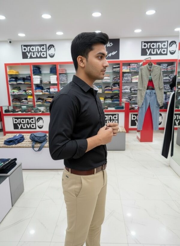 Oxford Cotton Lycra Shirt With Trouser (Combo) - Image 3