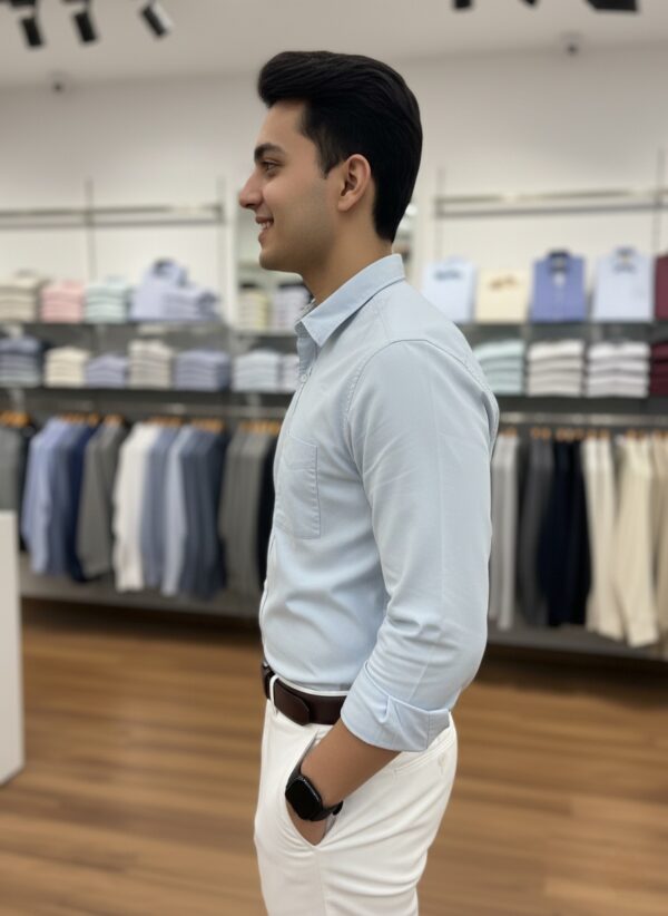 Oxford Cotton Lycra Shirt With Trouser (Combo) - Image 3