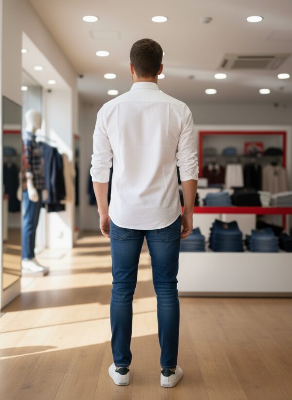 Latest Pattern Cotton White Shirt - Image 2