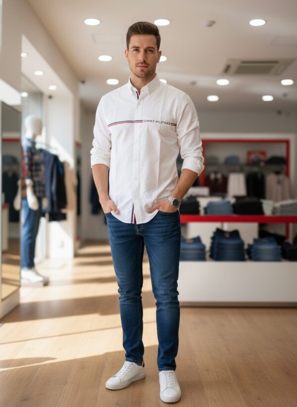 Latest Pattern Cotton White Shirt